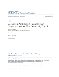 Unpalatable Plants Protect Neighbors from Grazing and Increase