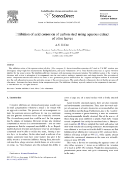 Inhibition of acid corrosion of carbon steel using aqueous extract of