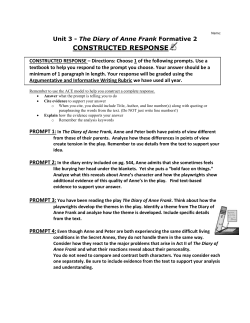 Unit 3 - The Diary of Anne Frank Formative 2 CONSTRUCTED