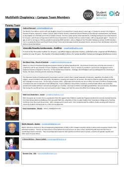 Multifaith Chaplaincy &ndash; Campus Team Members