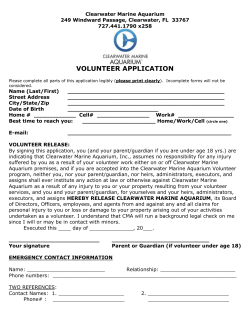 CMA Volunteer Application - Clearwater Marine Aquarium