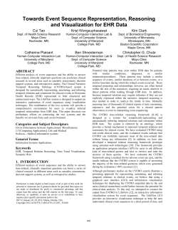 Towards event sequence representation, reasoning and
