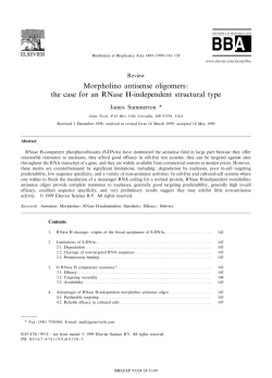 Morpholino antisense oligomers: the case for an