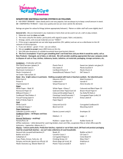 scrapstore materials rating system is as follows