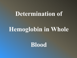 Determination of Hemoglobin in Whole Blood