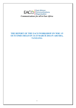 the report of the 1st eaco wrc-15 preparatory task force meeting held