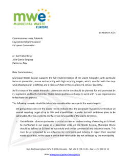 14 MARCH 2014 Commissioner Janez Potočnik Environment