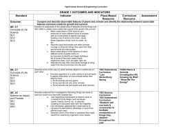 grade 1 outcomes and indicators