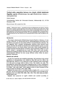 flagellate species (Rhodomonas lens and Rhodomonas minuta v