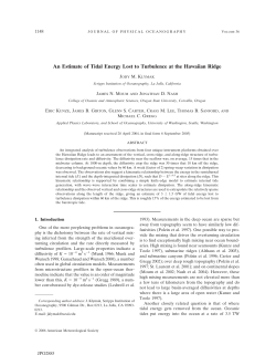 An Estimate of Tidal Energy Lost to Turbulence at the Hawaiian Ridge