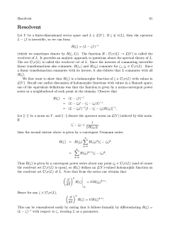 Resolvent 81 Resolvent Let V be a finite