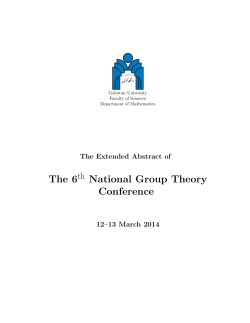 The 6 National Group Theory Conference