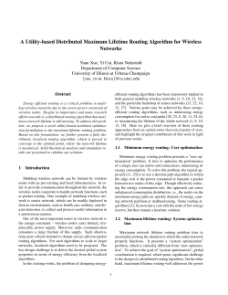 A Utility-based Distributed Maximum Lifetime