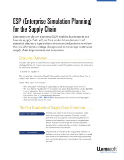 ESP (Enterprise Simulation Planning) for the Supply Chain