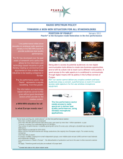 RADIO SPECTRUM POLICY TOWARDS A WIN