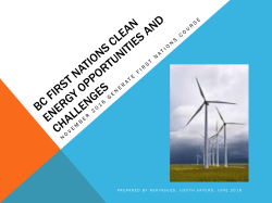BC First Nations CLEAN ENERGY OPPORTUNITIES AND