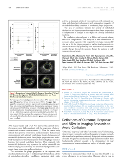 Definitions of Outcome, Response and Effect in Imaging Research to