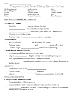 Complete United States History Review Outline