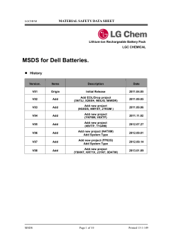 MSDS for Dell Batteries.