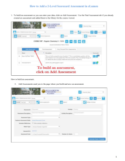How to Add a 2-Level Scorecard Assessment in eLumen
