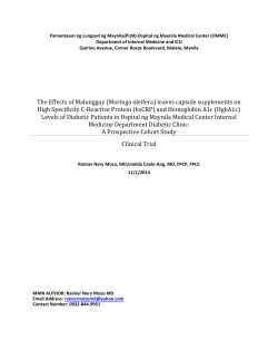 The Effects of Malunggay (Moringa oleifera) leaves capsule