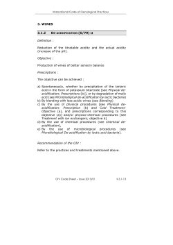 3. WINES 3.1.2 Definition : Reduction of the titratable acidity and the