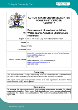 Procurement of services to deliver Water sports Activities utilising