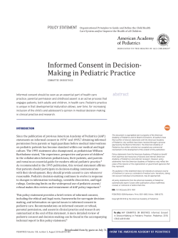 Informed Consent in Decision-Making in Pediatric Practice