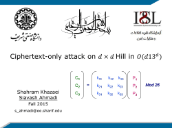 The Hill Cipher