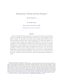 Entrepreneurs` Wealth and Firm Dynamics