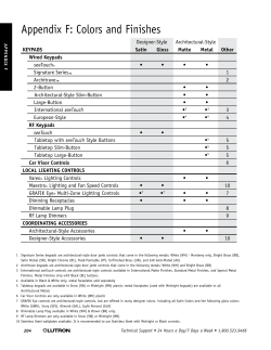 Appendix F: Colors and Finishes