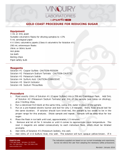 gold coast procedure for reducing sugar