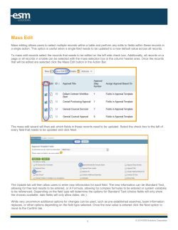 General CM Training Guide - Mass Edit