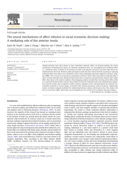 The neural mechanisms of affect infusion in social economic