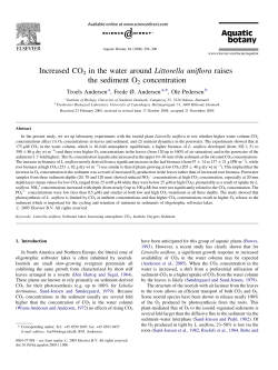 Increased CO2 in the water around Littorella uniflora - Bio-WEB