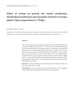 Effect of cerium on growth, dry matter production, biochemical