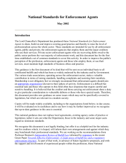 National Standards for Enforcement Agents