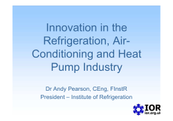 Innovation in the Refrigeration, Air