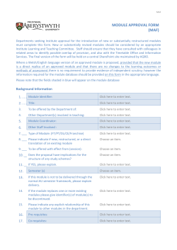 Module Approval Form