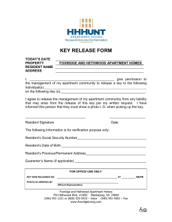key release form - Hethwood Apartment Homes