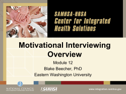 Draft Module 12 - Motivational Interviewing Part I