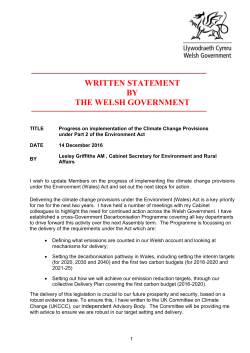 Progress on implementation of the Climate Change Provisions