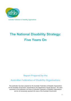National Disability Strategy Response