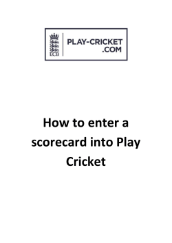 How to enter a scorecard into Play Cricket