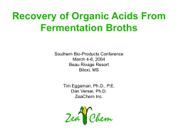 Recovery of Organic Acids From Fermentation Broths