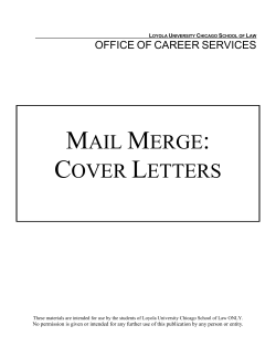 mail merge: cover letters - Loyola University Chicago