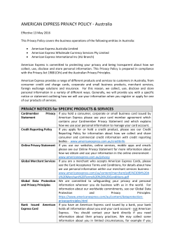 AMERICAN EXPRESS PRIVACY POLICY