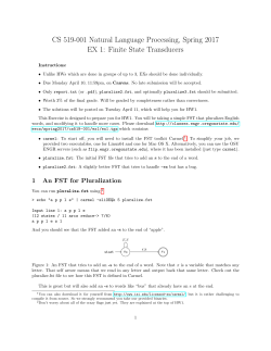 CS 519-001 Natural Language Processing, Spring 2017 EX 1: Finite