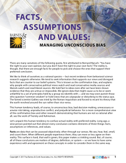 facts, assumptions and values