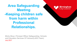 Area Safeguarding Meeting -Keeping children safe from harm within